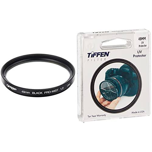 Tiffen 49BPM12 49mm 블랙 Pro-Mist 1/ 2 필터& 49UVP 49mm UV 프로텍트 카메라 렌즈 필터, 블랙