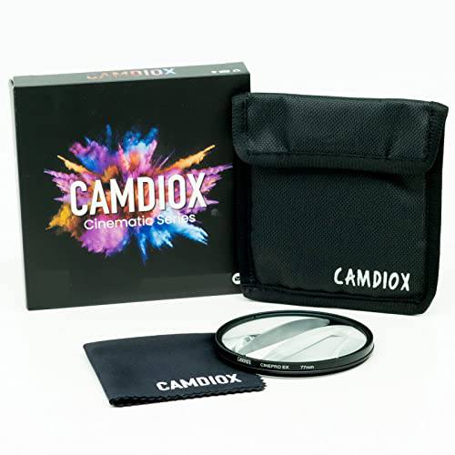 Camdiox Cinepro EX Middle 스플릿 센터 필드 디옵터 광학 글래스 프리즘 필터 - 시네마틱 스페셜 이펙트 Blurring 회전가능 링 DSLR 미러리스 비디오 카메라 (77mm)