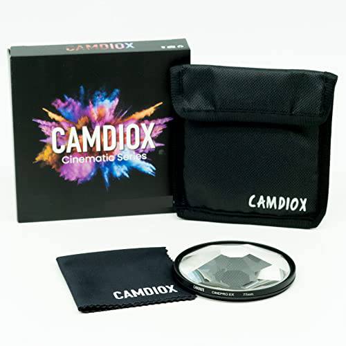 Camdiox Cinepro EX Kaleidoscope 광학 글래스 프리즘 필터 - 시네마틱 스페셜 이펙트 다양한 이미지 회전가능 링 DSLR 미러리스 비디오 카메라 (77mm)
