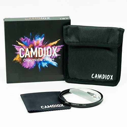 Camdiox Cinepro EX 하프 크리스탈 Kaleidoscope 광학 글래스 프리즘 필터 - 시네마틱 스페셜 이펙트 다양한 이미지 회전가능 링 DSLR 미러리스 비디오 카메라 (77mm)