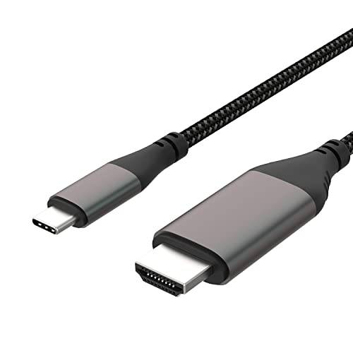 USB C to HDMI 케이블 5.9ft/ 1.8M, (4K@60Hz) Type-C to HDMI 케이블 호환가능한 맥북 프로/ 에어, 서피스 북, 삼성 갤럭시, 아이패드 프로 2020, 아이맥, Dell XPS 13/ 15, 씽크패드 P70/ P50, etc.