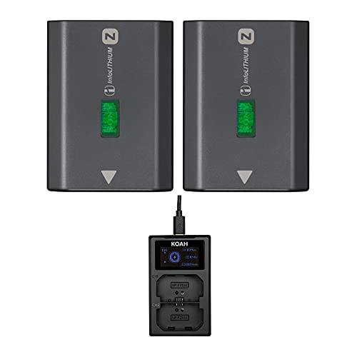 소니 NPFZ100 Z-Series 충전식 카메라 배터리 (Two-Pack) 듀얼 충전기 번들,묶음 (3 아이템) - More 파워 Longer 촬영 Times