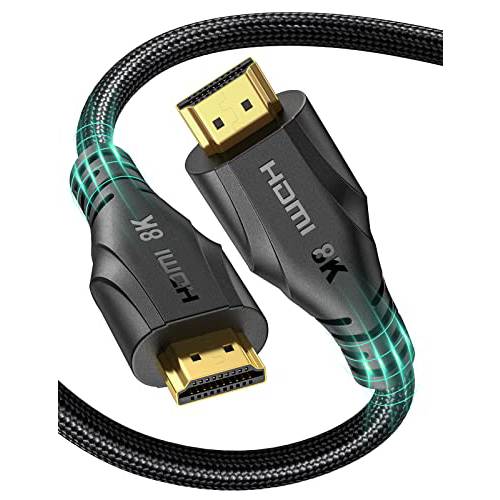 8K HDMI 케이블 25FT/ 7.5M, 롱 HDMI 2.1 케이블 울트라 고속 Braided 48Gbps, 8K60Hz 4K120Hz 144Hz HDMI 케이블 eARC HDR, 호환가능한 삼성 파이어 Roku 애플 TV 4K PS4 PS5 엑스박스, Cratree