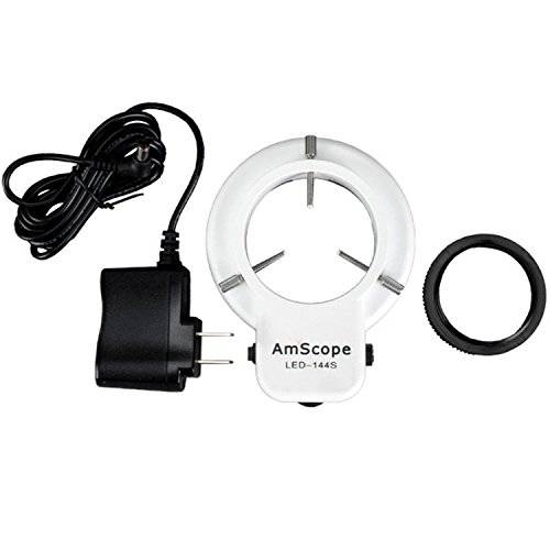 AmScope LED-144S 144 LED 조절가능 현미경 컴팩트 링 라이트+  어댑터
