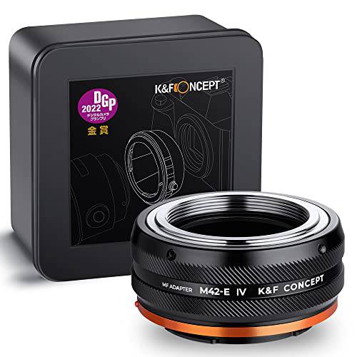 K& F Concept 렌즈 마운트 어댑터 M42-NEX IV 수동 포커스 호환가능한 M42 렌즈 and 소니 E 마운트 카메라 바디