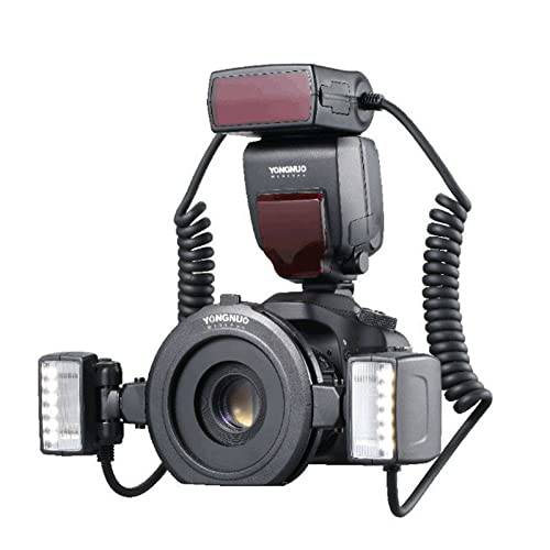 YONGNUO YN24EX TTL 매크로 플래시 스피드라이트 2pcs 플래시 머리,헤드 4pcs 어댑터 링 캐논 DSLR 카메라