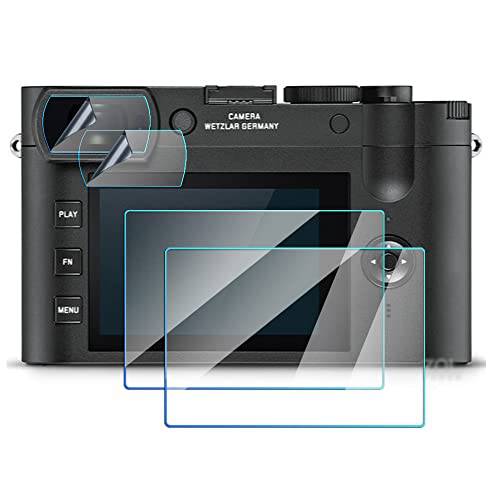 화면보호필름, 액정보호필름 호환가능한 라이카 Q2 뷰파인더+ LCD 스크린, FANZR 0.3mm 9H 강도 Anti-Scratch 강화유리 (2+ 2 팩)