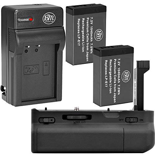 배터리 그립 키트 캐논 EOS RP 디지털 카메라 - 포함 BG-C18 배터리 그립 교체용+ Qty 2 BM 프리미엄 LP-E17 배터리+  배터리 충전기