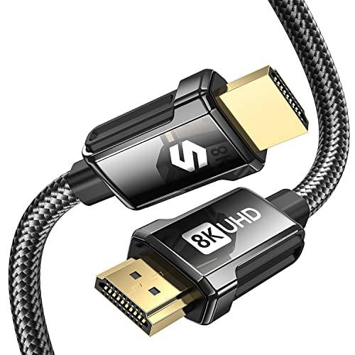 8K HDMI Arc/ eARC 케이블 2.1 사운드바 10ft, Silkland 8K@60Hz, 4K@120Hz 울트라 고속 HDMI 케이블 게이밍, 48Gbps, HDR10, HDCP 2.2& 2.3 호환가능한 Vizio 삼성 보스 사운드 바, UHD TV, Blu-ray