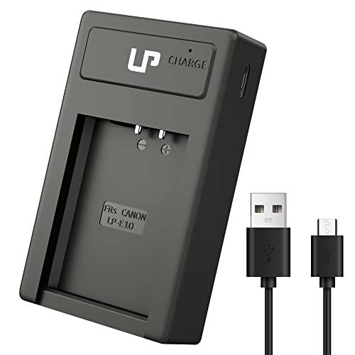 LP LP-E10 USB 라이트 디스플레이 배터리 충전기 호환가능한 캐논 EOS Rebel T7, T6, T5, T3, T100, 4000D, 3000D, 2000D, 1500D, 1300D, 1200D, 1100D& More (Not T3i T5i T6i T6s T7i)