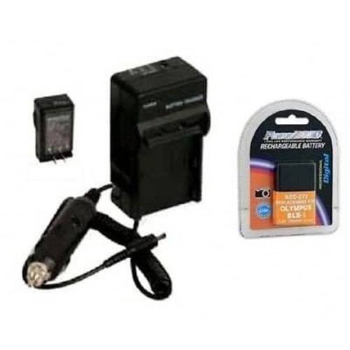 PhotoHighQuality 포토 배터리+  충전기, 호환가능한 올림푸스 E-450, 올림푸스 E450, 올림푸스 Evolt DSLR 카메라