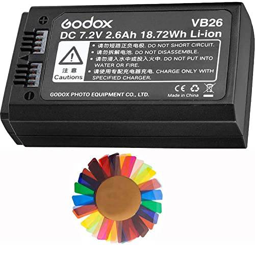 Godox V1 배터리 VB26A VB26 7.2V 3000mAh 21.6Wh Li-ion 배터리 Godox V1-S V1-N V1-C V1F V1-O V1 카메라 플래시 and V860III V860III-S V860III-C V860III-N V860III-O V860III-F V850III AD100Pro MF-R76