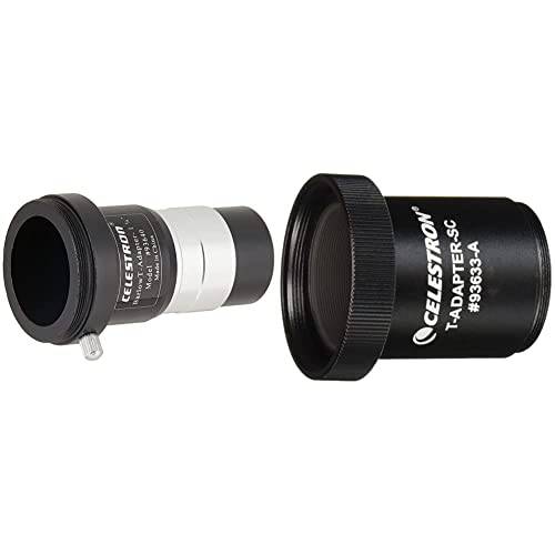 Celestron 1.25 범용 Barlow and T-Adapter& T-Adapter SCT 5, 6, 8 9.25, 11, 14, 블랙 (93633-A)