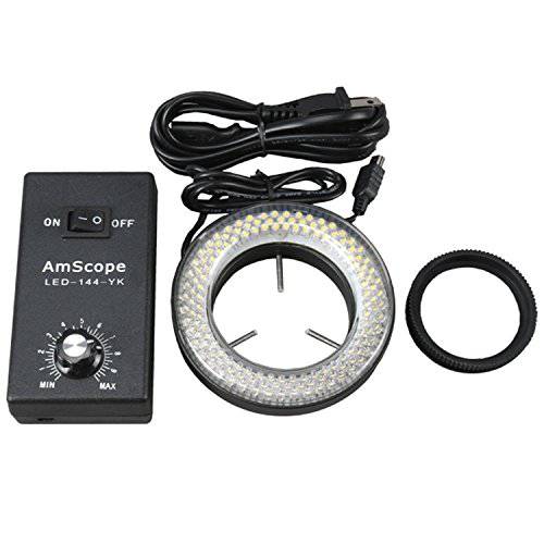 AmScope LED-144-YK 144-LED 현미경 링 라이트 어댑터포함