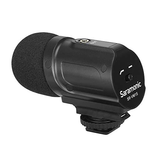 Saramonic On 카메라 비디오 샷건 마이크,마이크로폰 카메라 DSLR 스마트폰 배터리 프리 로우 Cut Fiter 스테레오 마이크 유튜브 비디오 레코딩 인터뷰,면접 SR-VM1S