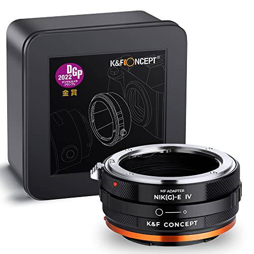 K& F Concept 렌즈 마운트 어댑터 NIK(G)-NEX IV 수동 포커스 호환가능한 니콘 F (G-Type) 렌즈 and 소니 E 마운트 카메라 바디