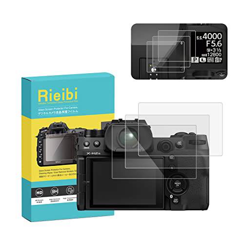 (3 팩) Rieibi 화면보호필름, 액정보호필름 후지필름 X-H2S 디지털 카메라+  탑 화면보호필름, 액정보호필름 - 0.33mm 9H 강도 후지 XH2S 강화유리 필름 - Anti-Fingerprint Anti-Scratch