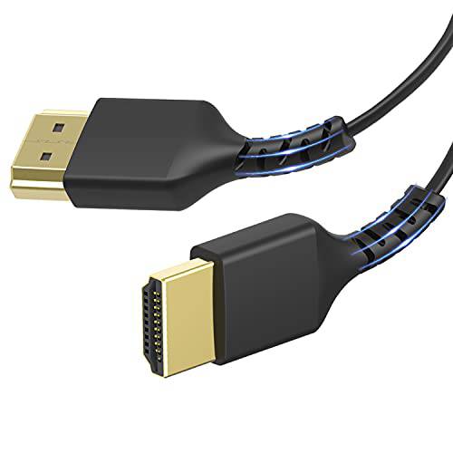 HDMI 2.0 케이블, 울트라 Thin and 소프트 동축, Coaxial,COAX hdmi 케이블, 숏 플렉시블 hdmi 4K 케이블, Simyago 가장얇은 HDMI 케이블 고속 지원 3D, 이더넷, 닌텐도 스위치, PS4, 엑스박스, PC, TV, Monitor(3.3FT/ 1M)