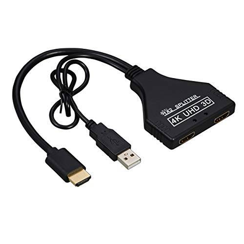 Cablecc HDMI-Compatible 1.3 to 듀얼 Female 분배기 스위치 연장 어댑터 케이블 파워 HDTV 노트북 1080P