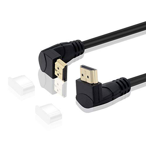 8k HDMI 케이블 48Gbps, Gelrhonr 상 앵글 8K HDMI 2.1 케이블  금도금 커넥터 확장기, 지원 8K (60Hz) 울트라 HD, 3D 비디오, 5.1/ 7.1chanel, 오디오 리턴 Channel（0.6M） (up/ up)