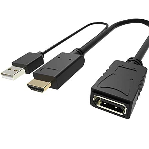 HDMI to DisplayPort,DP Cable，VCOM HDMI to DisplayPort,DP 어댑터, 4K@60Hz HDMI to DP 어댑터 호환가능한 노트북, 모니터, 엑스박스, PS4, NS, 1080P@120Hz