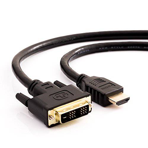 InstallerParts 6ft High-Speed HDMI to DVI-D 어댑터 케이블 - Bi-Directional and 금도금 - 지원 2K, 1080p HDTV, DVD, Mac, PC, 프로젝터,  케이블 Boxes and More