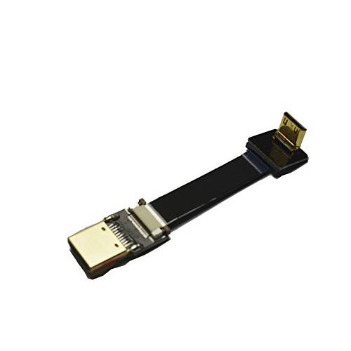 숏 플랫 슬림 Thin HDMI 미니 FPV HDMI 케이블 미니 HDMI Male 90 도 앵글드 to 스탠다드 HDMI 풀 HDMI Male 캐논 5D3 5D2 파나소닉 루믹스 GH3 GH2 소니 nex 5N 5T 5R 7N DJI (5CM)