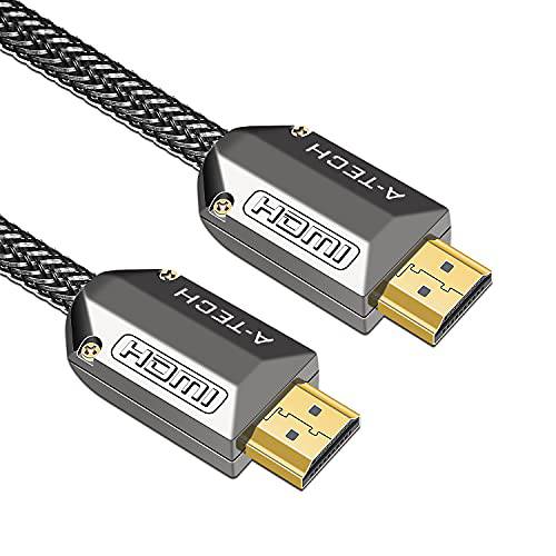 A-technology 나일론 매쉬 15ft hdmi 케이블- 4K HDMI 2.0 Ready - 고속 18Gbps- 금도금 커넥터 지원 이더넷/ 오디오 리턴 채널 - 비디오 4K UHD 2160p, HD, 3D, Full[Latest 버전]