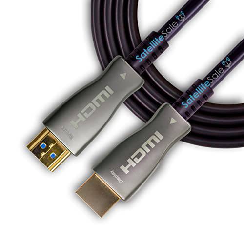 SatelliteSale 디지털 High-Speed HDMI 2.0 파이버 Optic 케이블 (4K/ 60Hz, 18Gbps) 블랙 2160p PVC 케이블 (50 Feet)