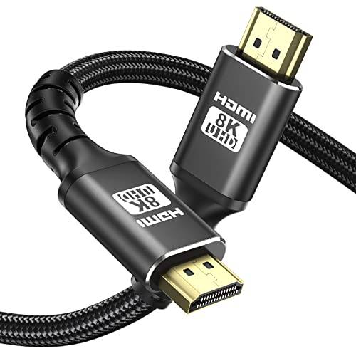 HDMI 2.1 케이블 3 Feet | Soonsoonic 8K 48Gbps 울트라 고속 케이블& 8K@60Hz 4K@120Hz 144Hz eARC 다이나믹 HDR 3D HDCP2.2& 2.3 Braided HDMI 케이블 | HDTV 모니터 RTX 3090 엑스박스 시리즈 X PS5 ect (0.9M)