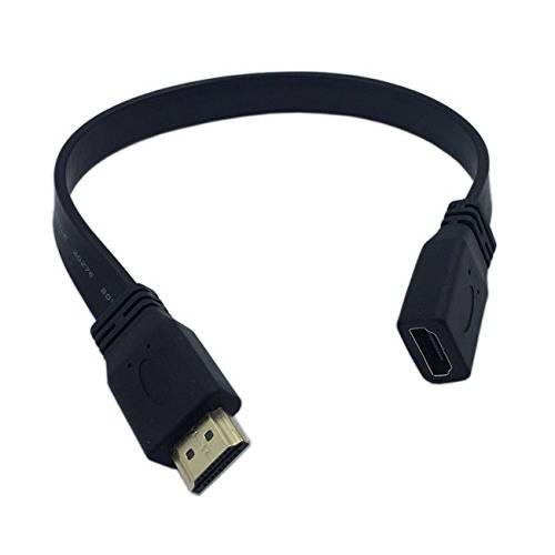 CERRXIAN HDMI 연장 케이블 1FT 플랫 슬림 고속 HDMI 확장기 케이블 A Male to A Female Cord(Black)