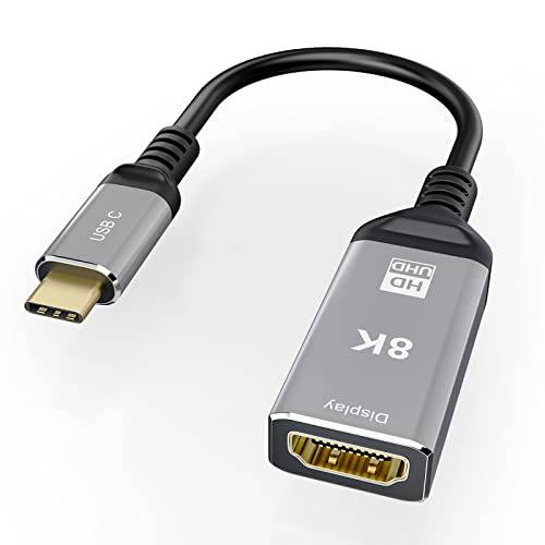 YIWENTEC USB Type-C to HDMI 8K 2.1 케이블 25cm Male to Female 8K@60Hz 4K@120Hz UHD HDR 고속 48Gbps 썬더볼트 3 호환가능한 HDTVs 프로젝터 and 모니터