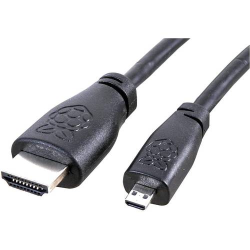 공식 라즈베리 파이 4 Micro-HDMI to HDMI 케이블 롱 2M 블랙