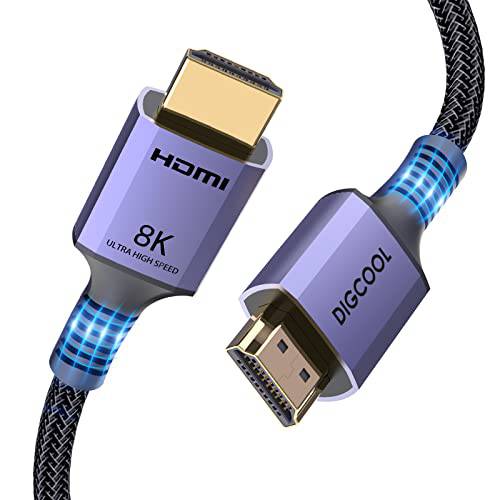 8K HDMI 케이블 10FT/ 3M 48Gbps, DIGCOOL HDMI 2.1 Braided 나일론 144Hz RTX 3090 eARC HDR10 4:4:4, HDCP 2.2 2.3, 다이나믹 HDR Roku TV, 삼성 QLED TV, HDTV, Blu-ray, 노트북, 모니터, PS5