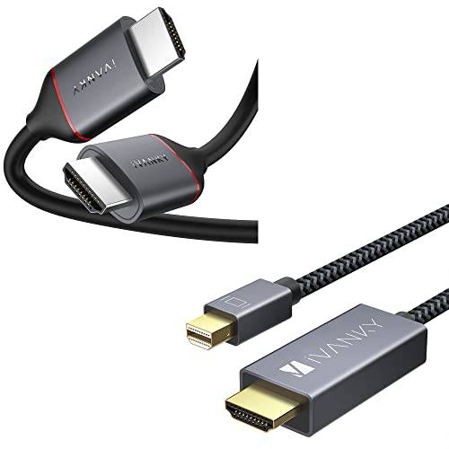미니디스플레이포트, 미니 DP to HDMI 케이블 6.6ft+ ivanky 4K HDMI 케이블 6ft