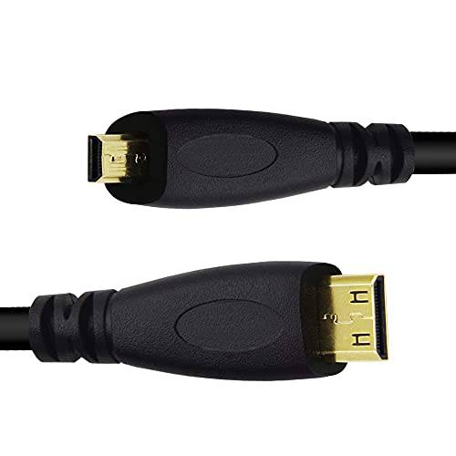 GINTOOYUN 마이크로 HDMI Male to 미니 HDMI Male 커넥터 케이블, 하이 스피드 타입 D to 타입 C 연장 케이블