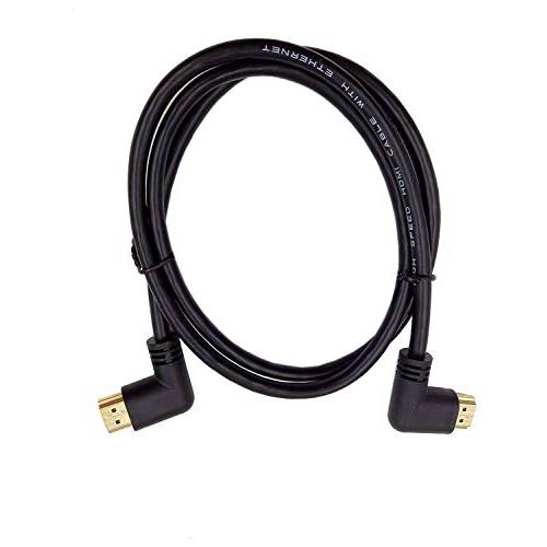 HDMI 2.0 케이블, Haokiang 3Ft/ 1M 90 도 금도금 고속 HDMI Male 왼쪽 앵글 to Male 직각 케이블 60Hz, 4K 2K (M/ M Left-Right)