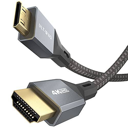 미니 HDMI to HDMI 케이블 6.6FT,  고속 HDMI 2.0 to 미니 HDMI Braided 케이블, 지원 4K@60Hz, 18Gbps, 3D, HDR DSLR, 캠코더, 라즈베리 파이 Zero w, 그래픽 비디오 카드, 소니 XR500, 니콘 Z 6II