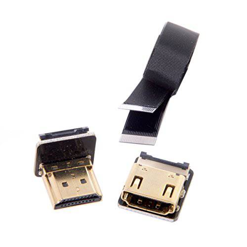 CYFPV 다운 앵글드 90 도 HDMI Male to Female FPC 플랫 케이블 HDTV 멀티콥터 공중선 사진촬영용 (0.2m)