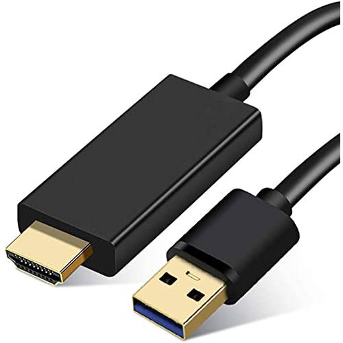 USB to HDMI 케이블, Wikero USB 2.0 Male to HDMI Male 충전기 케이블 분배기 어댑터 - 2M