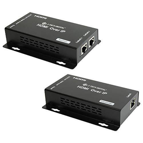 J-Tech 디지털 HDMI 확장기 Over 고양이 5e/ Cat6 케이블 데이지 체인 Cascade to 다양한 리시버 TCP/ IP up to 1080P FHD 60Hz 400ft/ 120M HDCP 1.4 [JTECH-EXIP400L]