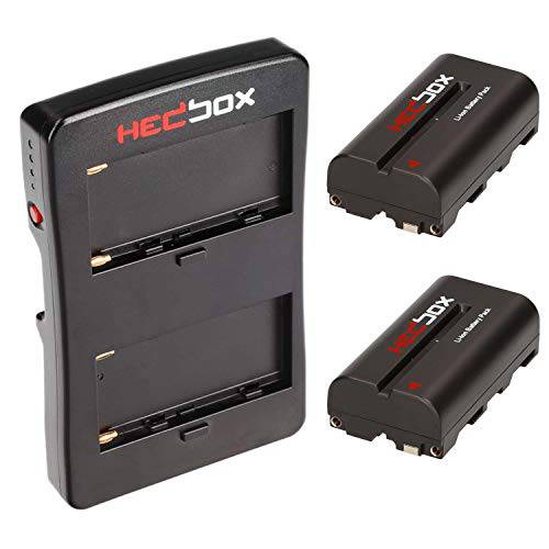 HEDBOX HBP-NPF - NPF550 - 키트 V-Mount 배터리 컨버터, 변환기 플레이트,  2X RP-NPF550 소니 스타일 배터리 14.4V/ 4400mAh. 로우 비용 교체용 솔루션 V 마운트 프로 배터리 팩