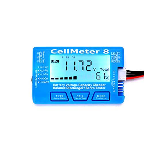 RC CellMeter 8 디지털 배터리 용량 잔량표시,체커 배터리 전압,볼트 테스터,tester LCD 백라이트 for 리포 수명 Li-ion NiMH Nicd