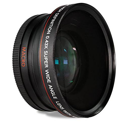 52MM 0.43x 와이드 앵글 변환 렌즈 with Macro for Nikon D3200, D3300, D5100, D5200, D5300, D5500, D7200, D90, D500, D600, D610, D700, D750, D800