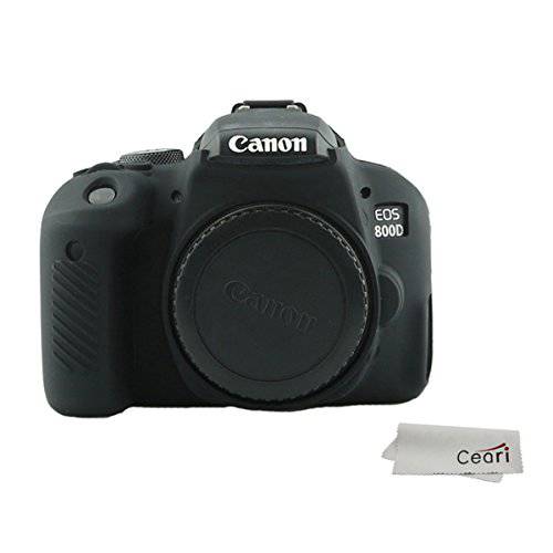 CEARI 실리콘 카메라 케이스 러버 하우징 Protective Cover for 캐논 EOS 800D Rebel T7i 디지털 SLR 카메라 - 블랙