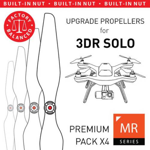 마스터 Airscrew MAS Upgrade 프로펠러 for 3DR Solo with Built-in 견과, 견과류 in 하얀 - x4 in 세트