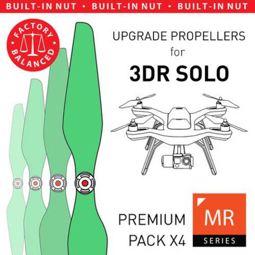 Master Airscrew Mas Upgrade 프로펠러 for 3DR Solo with Built-in 견과, 견과류 in 그린 - x4 in 세트