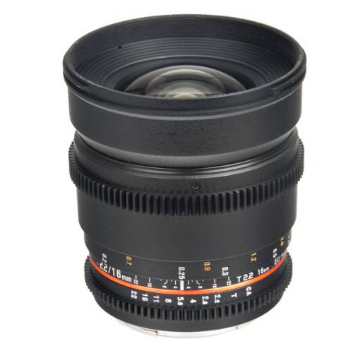 Bower SLY16VDFXB 와이드 앵글 High-Speed 16mm T/ 2.2 Cine 렌즈 for Fuji X Video 카메라 (Black)