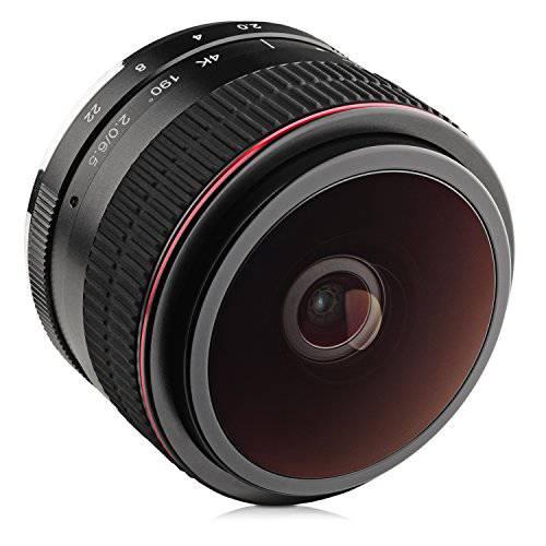 Opteka 6.5mm f/ 2 HD MC 수동 포커스 어안 렌즈 for Fuji X 마운트 APS-C 디지털 카메라