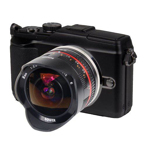 Bower 카메라 SLY288NXB Ultra-Wide 8mm f/ 2.8 어안 렌즈 for 삼성 NX 디지털
